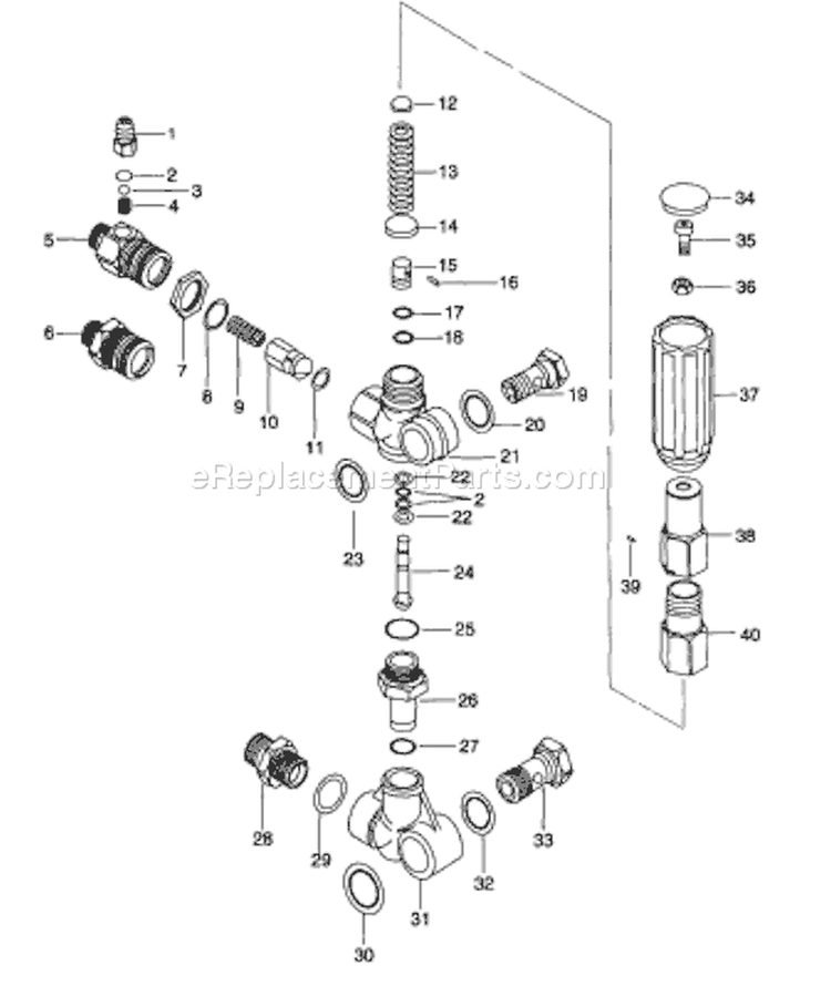 Page Y Diagram and Parts List for A2701  Briggs and Stratton Pressure Washer